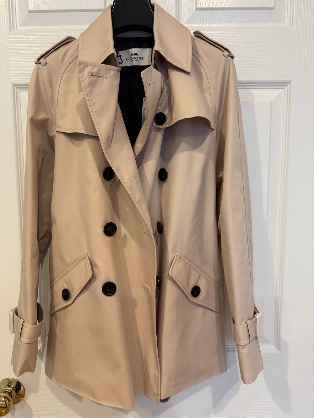 Coach Women's quartz pink Double-Breasted Trench Coat